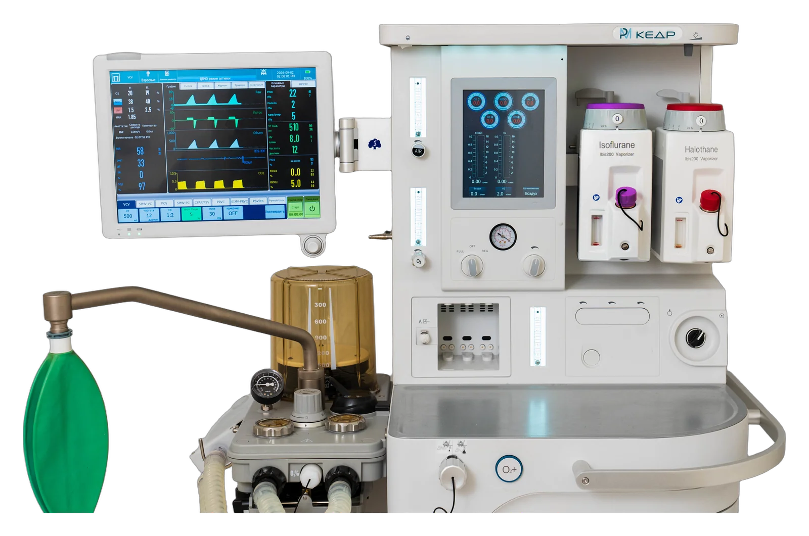 Kedr K50 — monitor, gas-mixer display and vaporizers